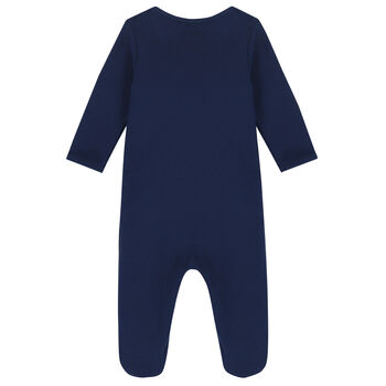 Baby Boys Navy Blue Teddy Babygrow