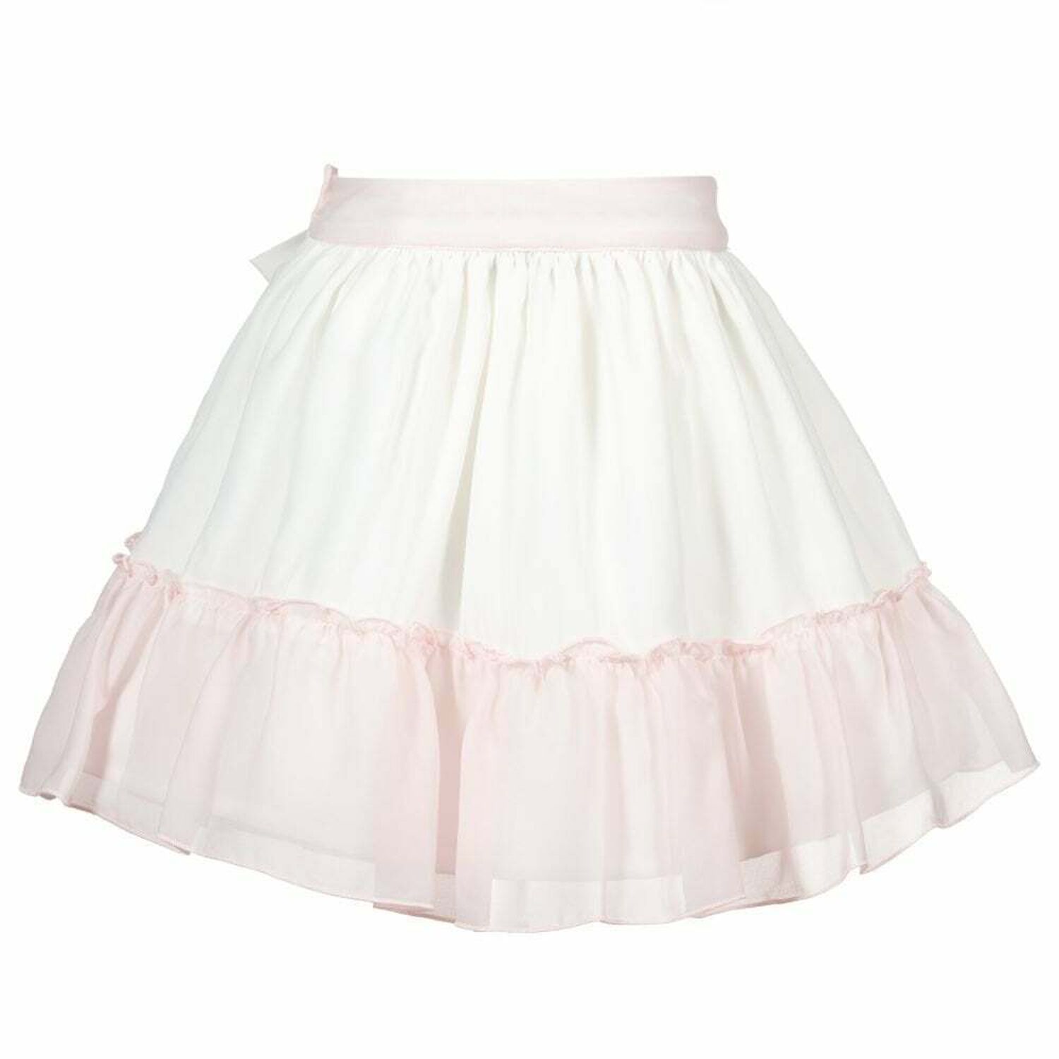 Girls Ivory & Pink  Chiffon Skirt, 1, hi-res
