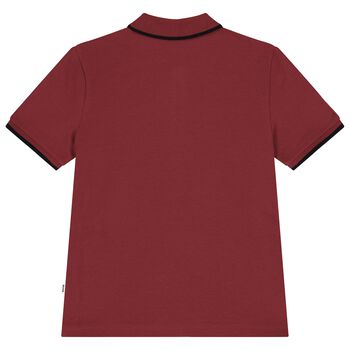 قميص بولو بشعار أحمر للأولاد