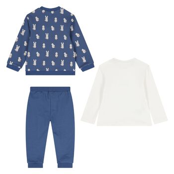 Baby Boys Blue & Ivory Tracksuit Set (3 Piece)