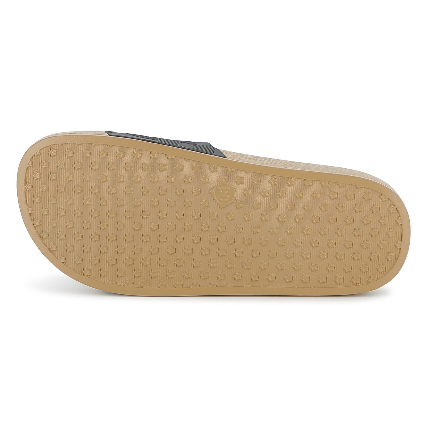 Boys Black & Beige Logo Sliders, 1, hi-res