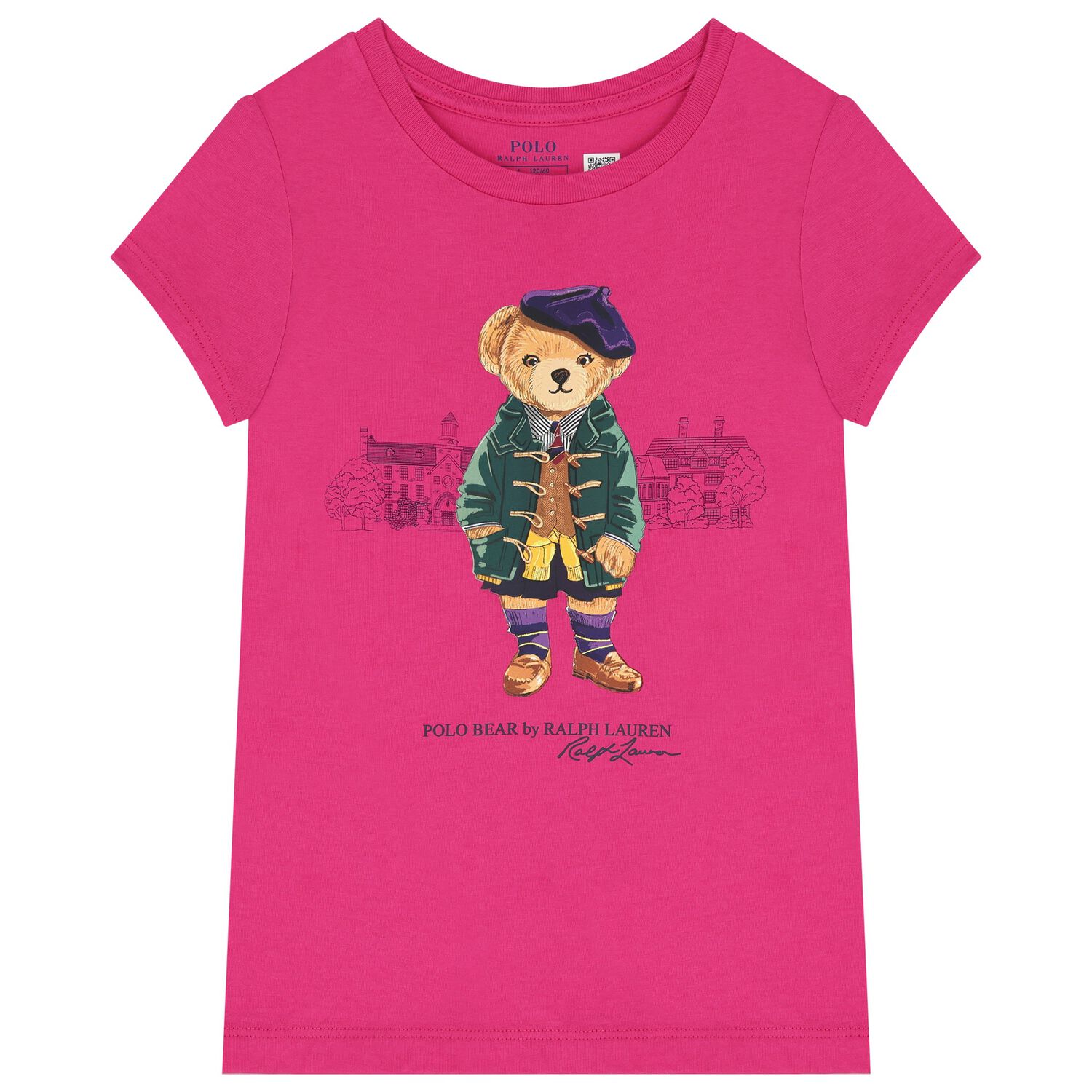 Girls Pink Polo Bear T-Shirt, 1, hi-res