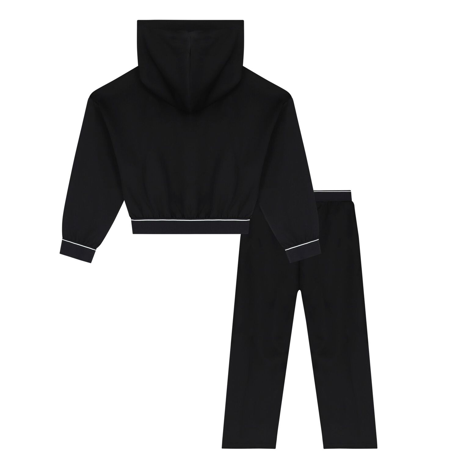 طقم بنات بنطلون بالشعار باللون الأسود, 1, hi-res image number null