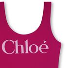 Girls Mini Me Pink Logo Swimsuit, 1, hi-res