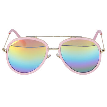 Girls Pink Aviator Sunglasses