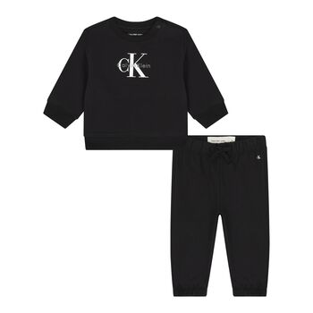 Baby Boys Black Logo Tracksuit
