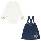 Baby Girls Ivory & Blue Denim Skirt Set, 1, hi-res
