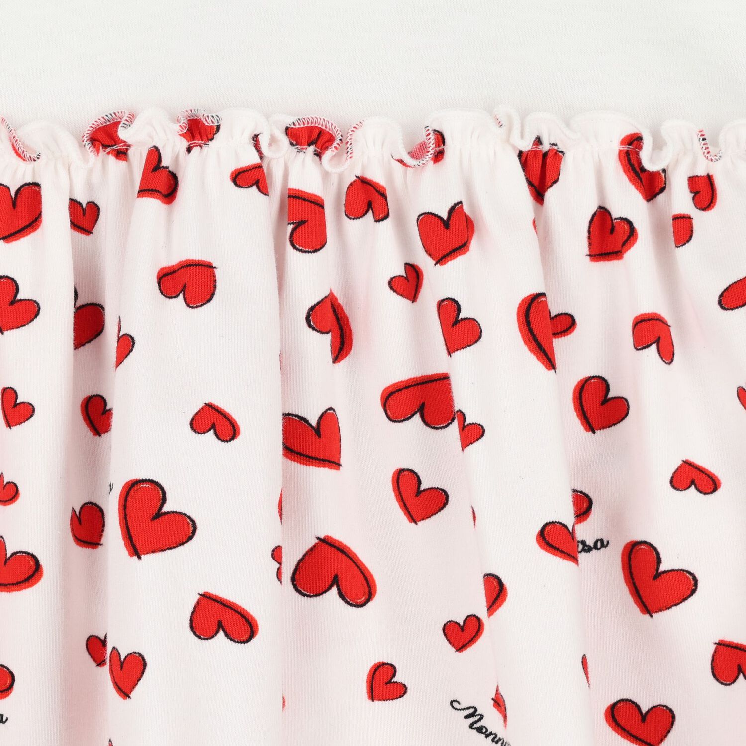 Younger Girls White & Red Embellished Bow Dress, 1, hi-res