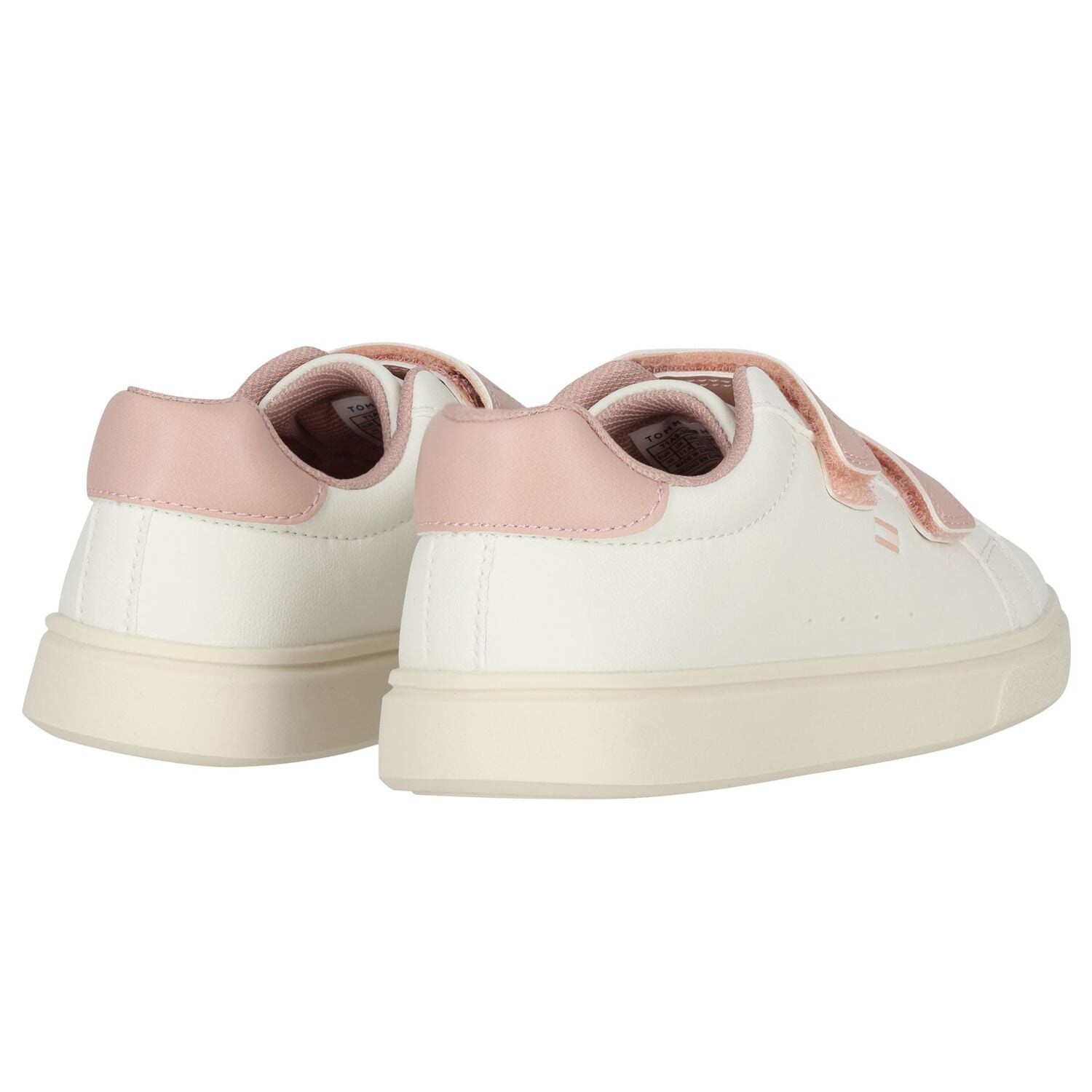 Girls White & Pink Logo Trainers, 1, hi-res
