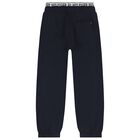 Boys Navy Blue Logo Joggers, 1, hi-res