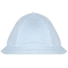 Baby Boys White & Blue Romper & Hat Set, 3, hi-res