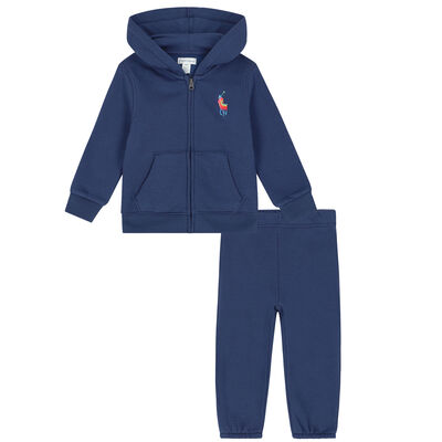 Younger Boys Navy Logo Tracksuit 