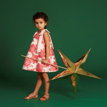 Girls Pink Trapeze Dress Set