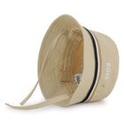 Baby Boys Beige Logo Bucket Hat, 1, hi-res