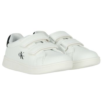 White & Black Logo Trainers