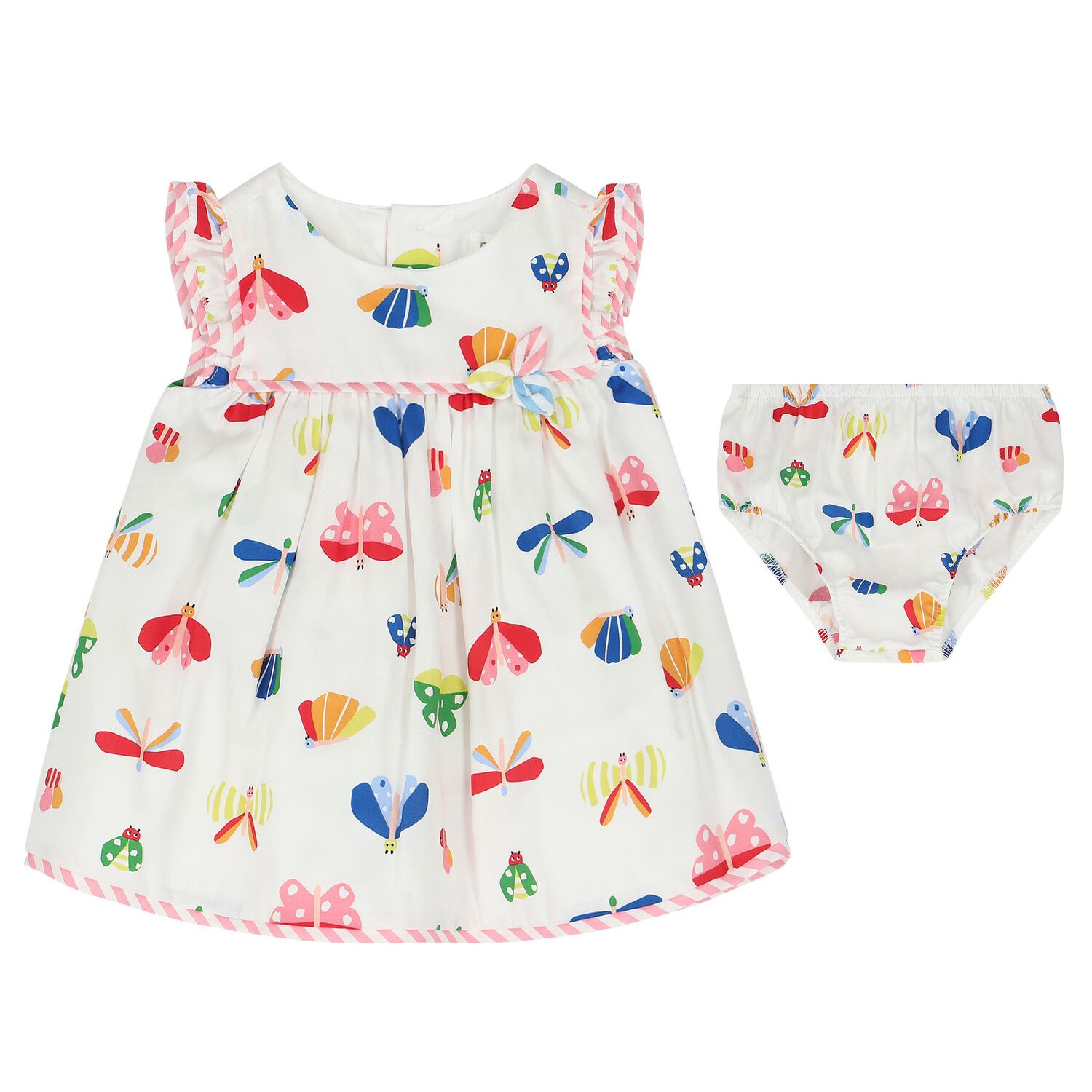 Baby Girls White Dress Set, 2, hi-res