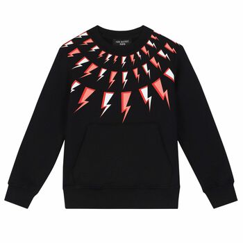 Boys Black Thunderbolt Sweatshirt