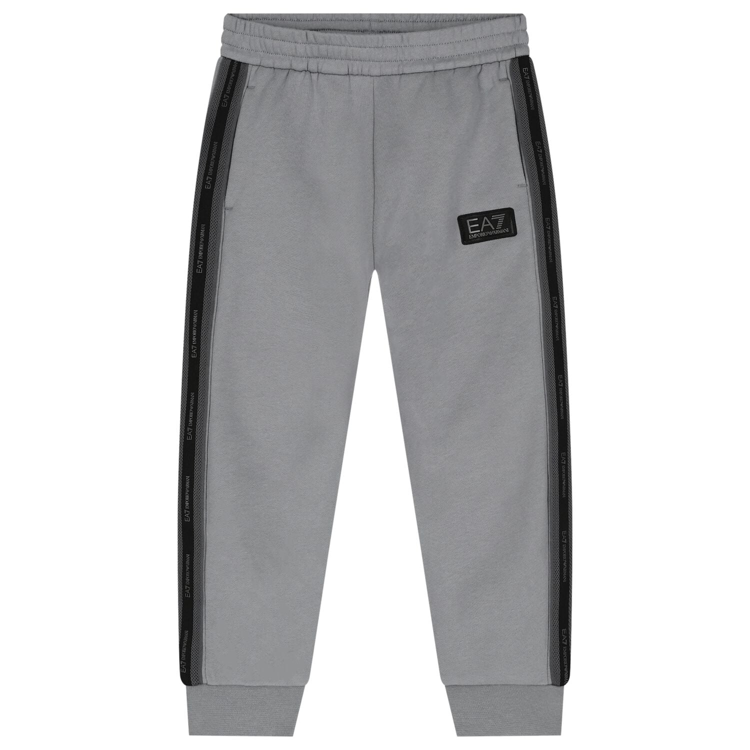 Boys Grey & Black Logo Joggers , 1, hi-res