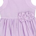 Girls Lilac Flower Linen Dress, 2, hi-res