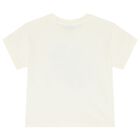 تيشيرت بنات بالشعار باللون العاجي, 1, hi-res