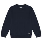 Boys Navy Blue Knitted Jumper, 3, hi-res