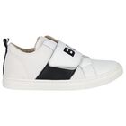 Boys White Logo Trainers, 2, hi-res