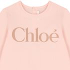 Younger Girls Ivory Logo Long Sleeve Top, 2, hi-res