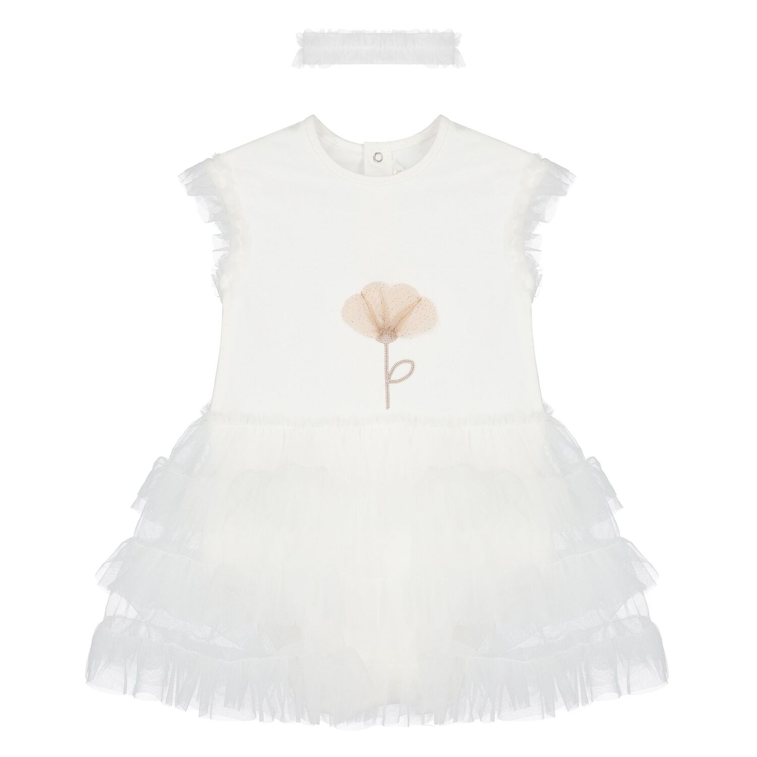 Baby Girls White Tutu Dress Set, 2, hi-res image number null