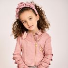 Girls Pink Velvet Roses Headband, 1, hi-res
