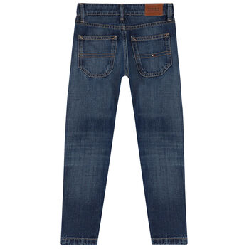 Boys Blue Denim Logo Jeans