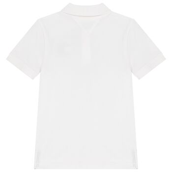 Boys White Logo Polo Shirt