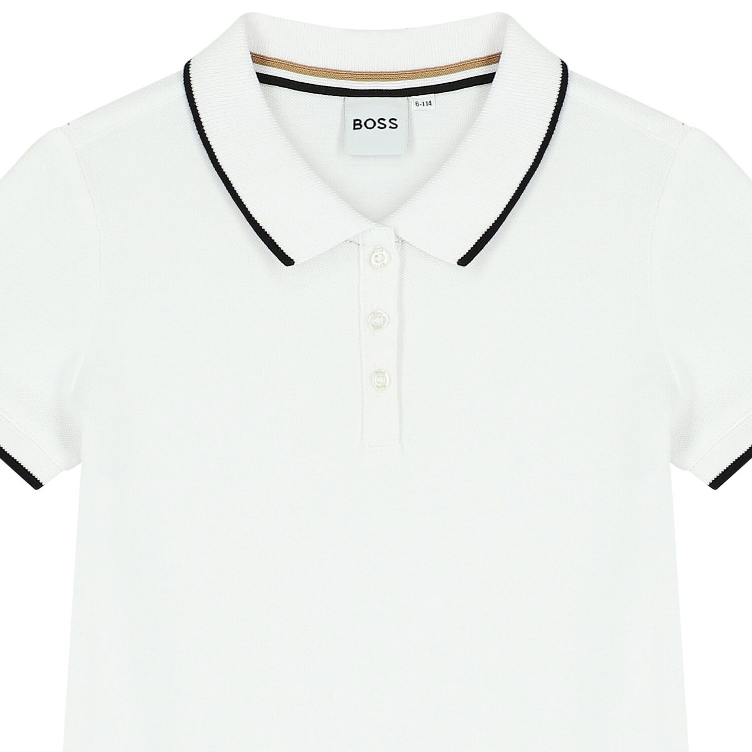 Girls White Logo Polo Dress, 2, hi-res image number null