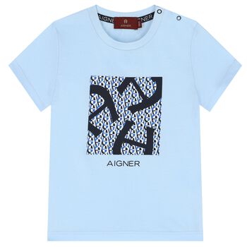 Younger Boys Blue Logo T-Shirt