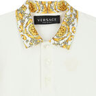 Younger Boys Ivory Logo Medusa Polo Shirt, 1, hi-res