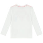 Boys White Logo Long Sleeve Top, 2, hi-res