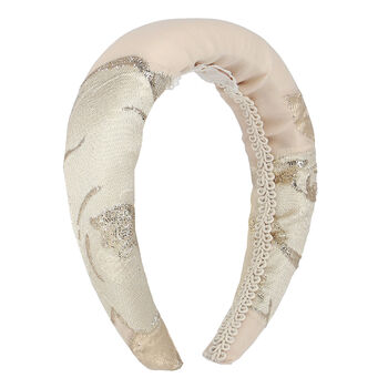 Girls Gold Jacquard Headband