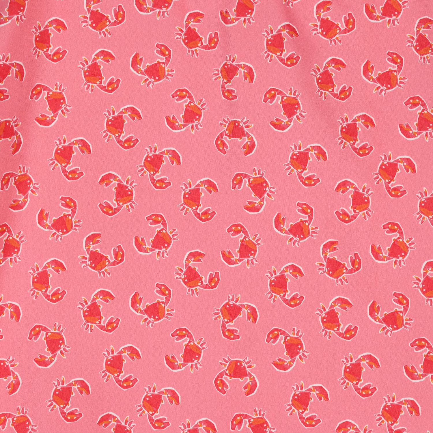 Girls Pink Crab Hooded Towel, 1, hi-res