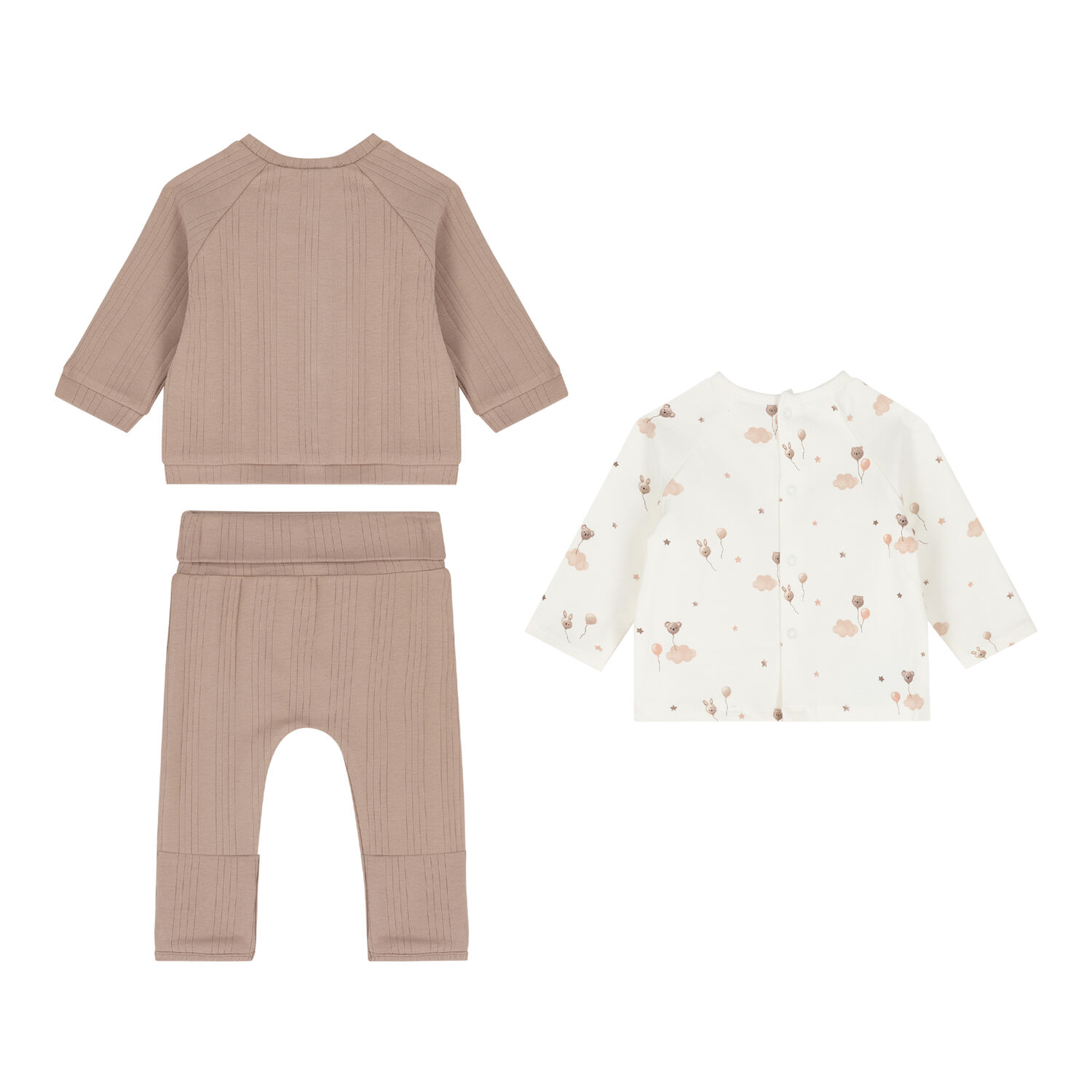 Baby Girls Beige & Ivory Tracksuit ( 3 Piece ), 1, hi-res