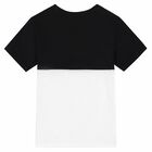Older Boys White & Black Logo T-Shirt, 1, hi-res