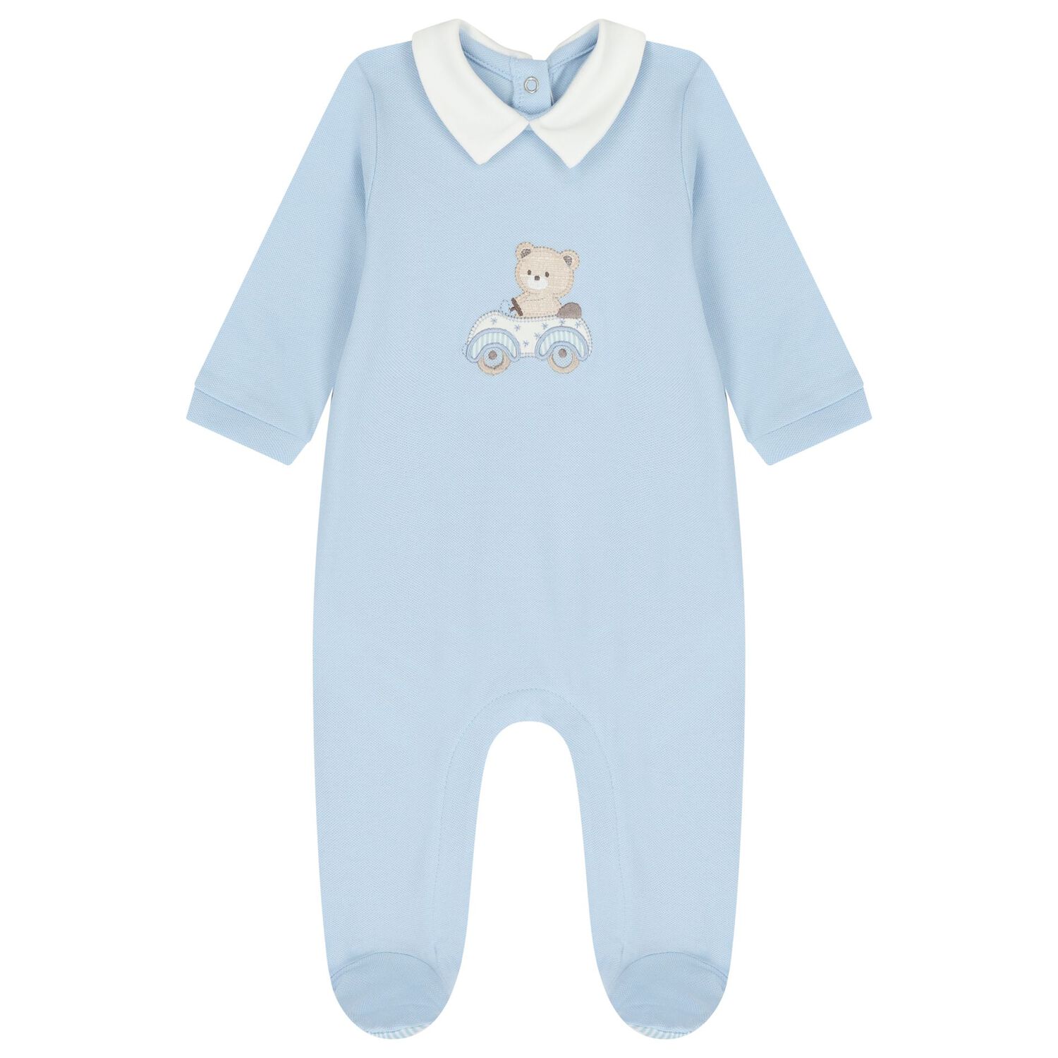 Baby Boys Ivory & Blue Babygrows ( 2-Pack ), 2, hi-res