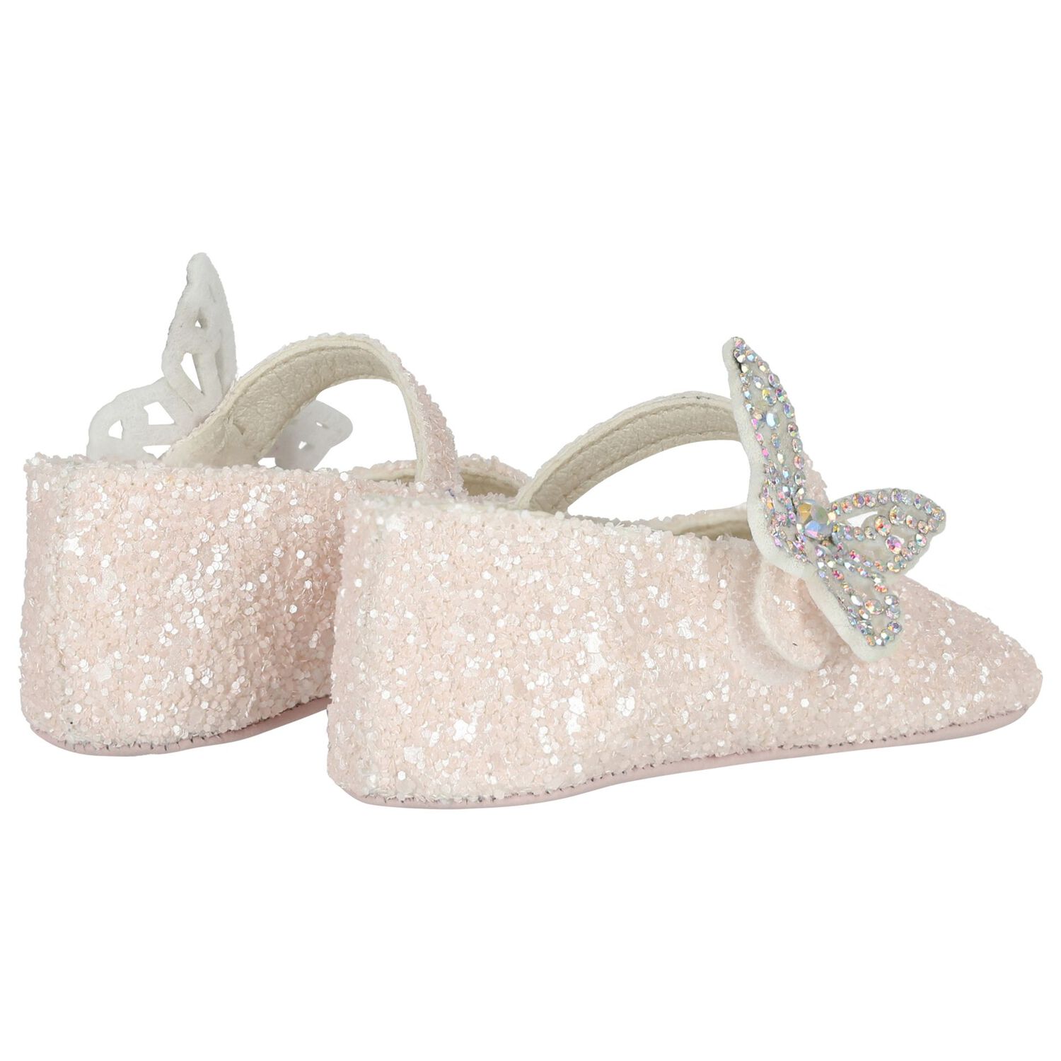 Baby Girls Pink Butterfly Shoes, 1, hi-res