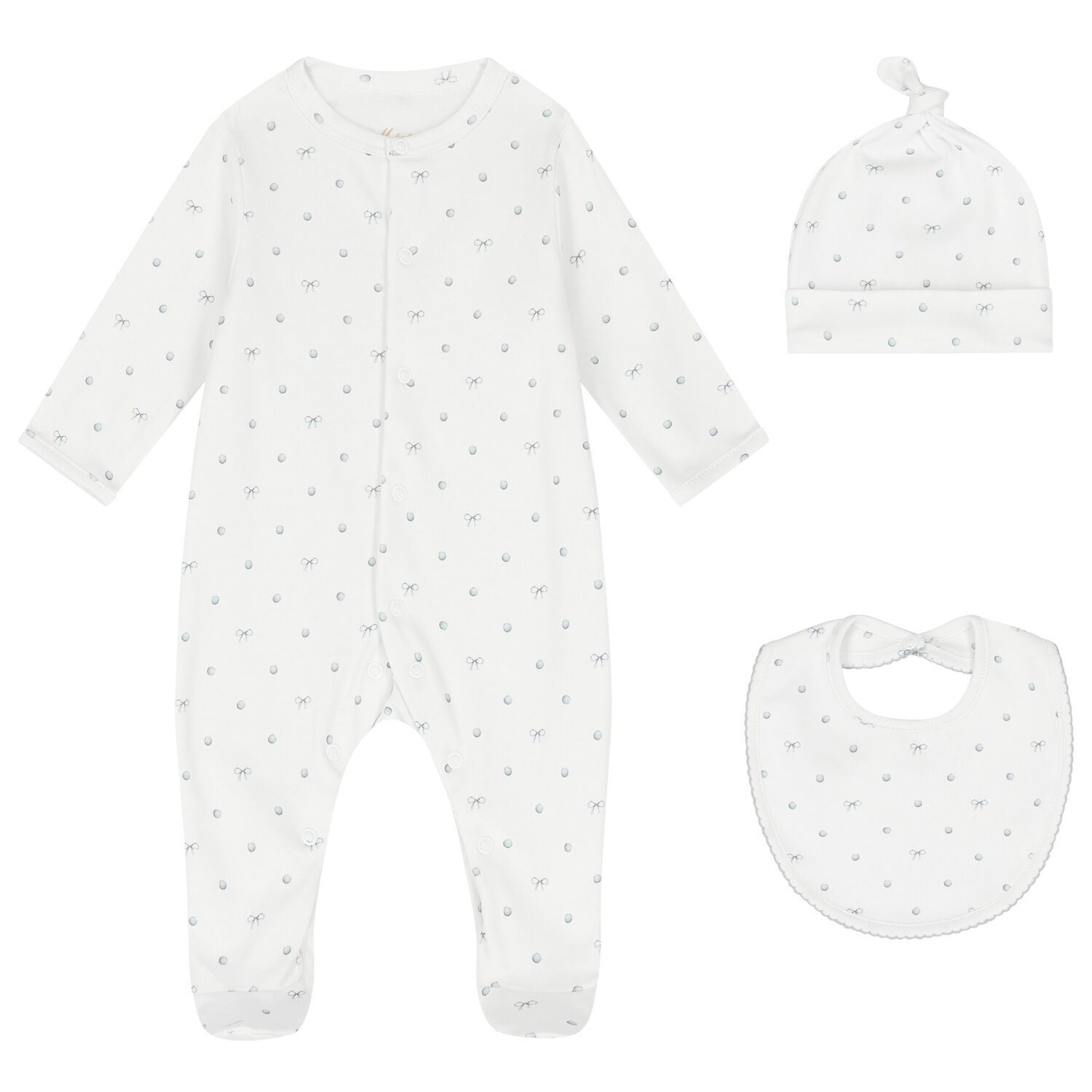 White Silver Moon Babygrow Gift Set (3 Piece), 1, hi-res image number null