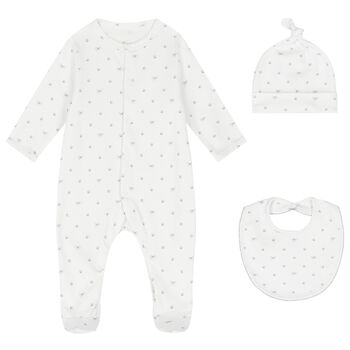 White Silver Moon Babygrow Gift Set (3 Piece)