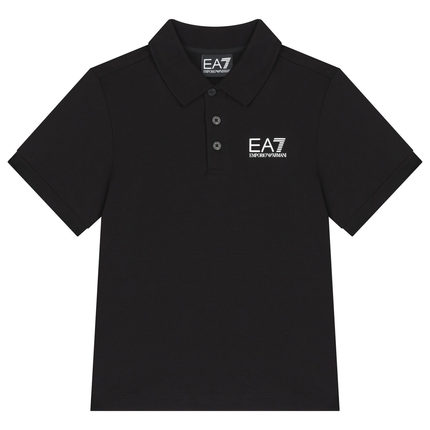 Boys Black Logo Polo Shirt, 4, hi-res