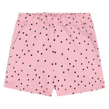 Girls Pink Polka Dot Shorts