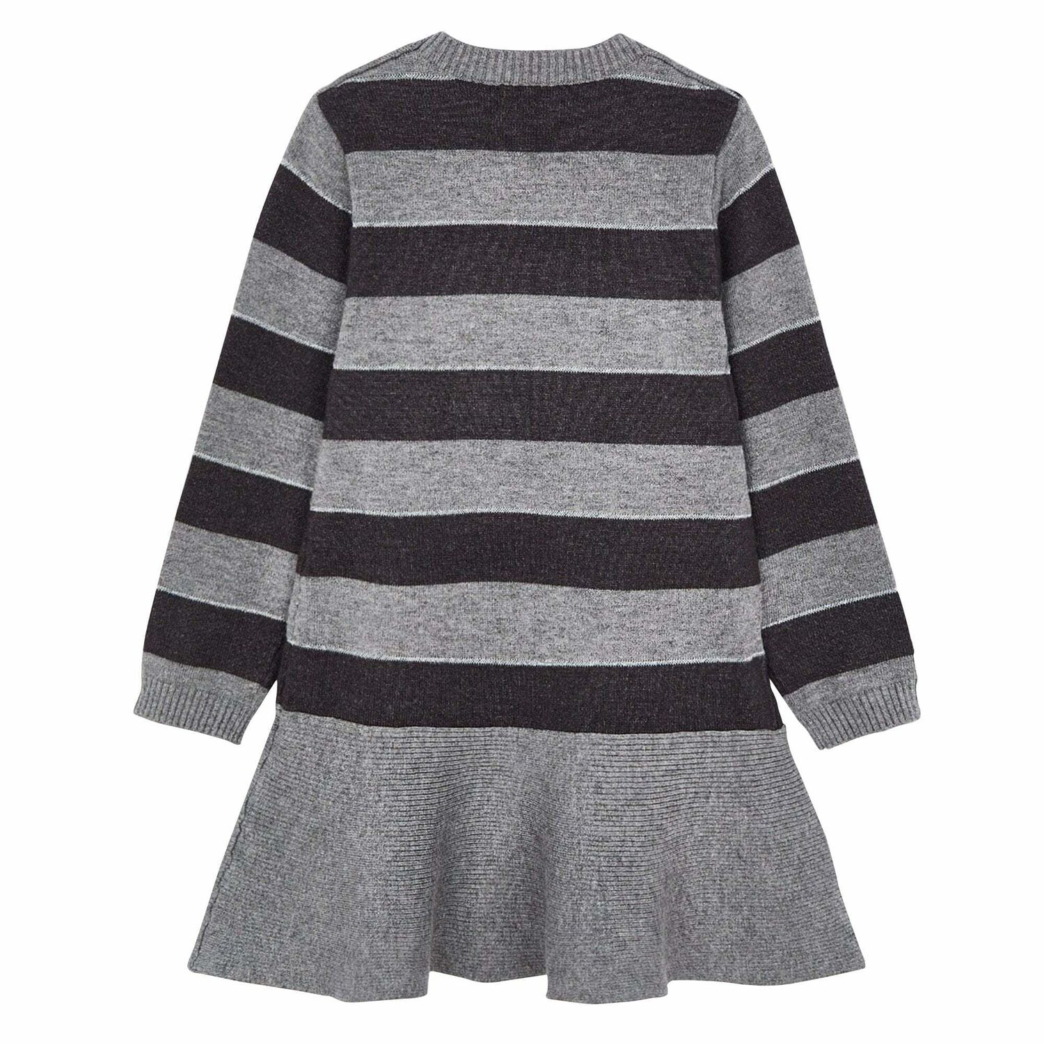 Girls Grey Knitted Dress, 2, hi-res image number null