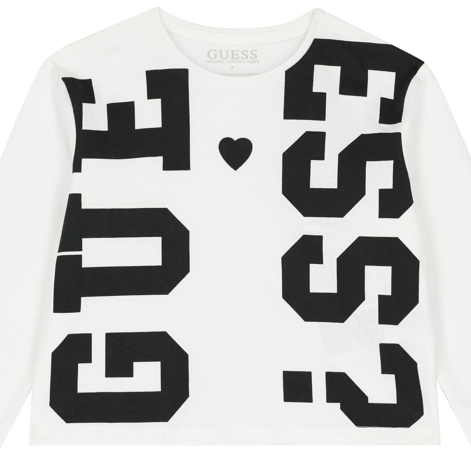 Girls White Logo Long Sleeve Top, 1, hi-res image number null