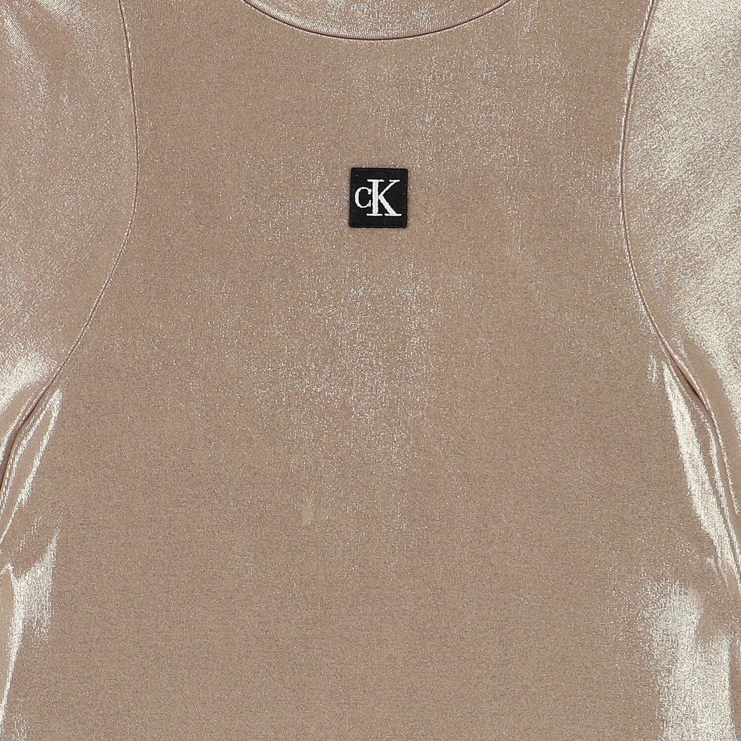 Girls Gold Logo Dress, 1, hi-res