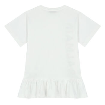 Girls White Logo Dress