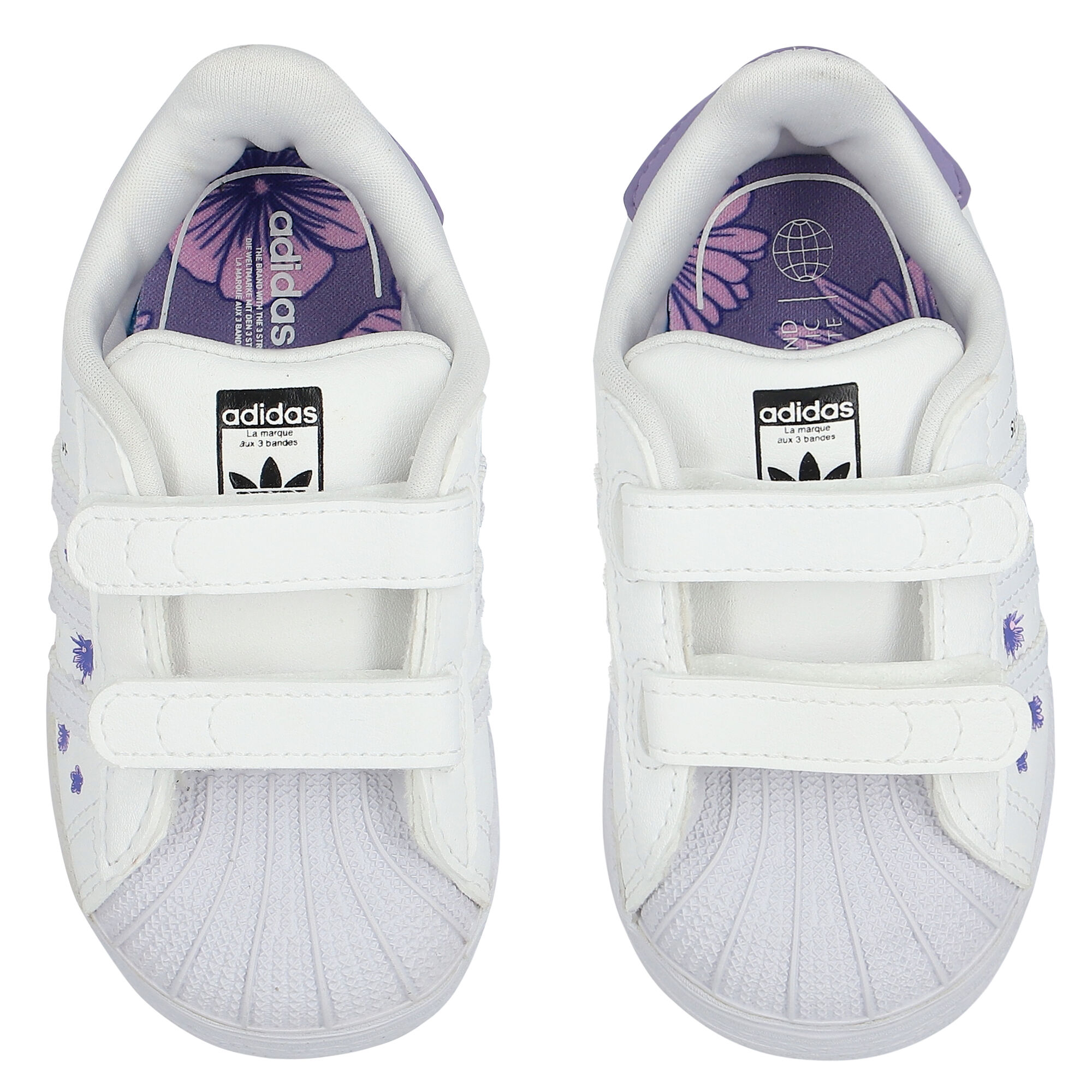Originals superstar trainers in white and lilac hotsell